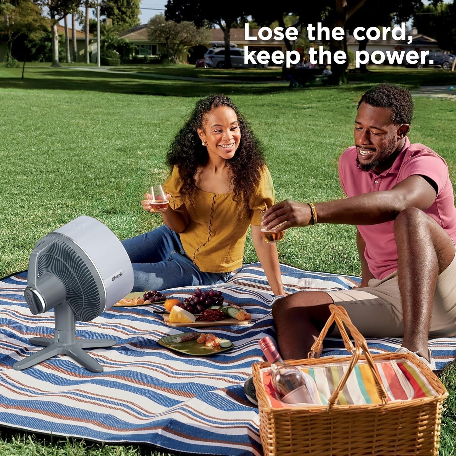 Cordless Table Fan Portable Indoor Outdoor 5-Speed Oscillating Quiet Cooling
