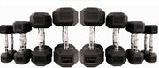 Hex Dumbbells Pair Rubber Encased Cast Iron Home Gym Weights