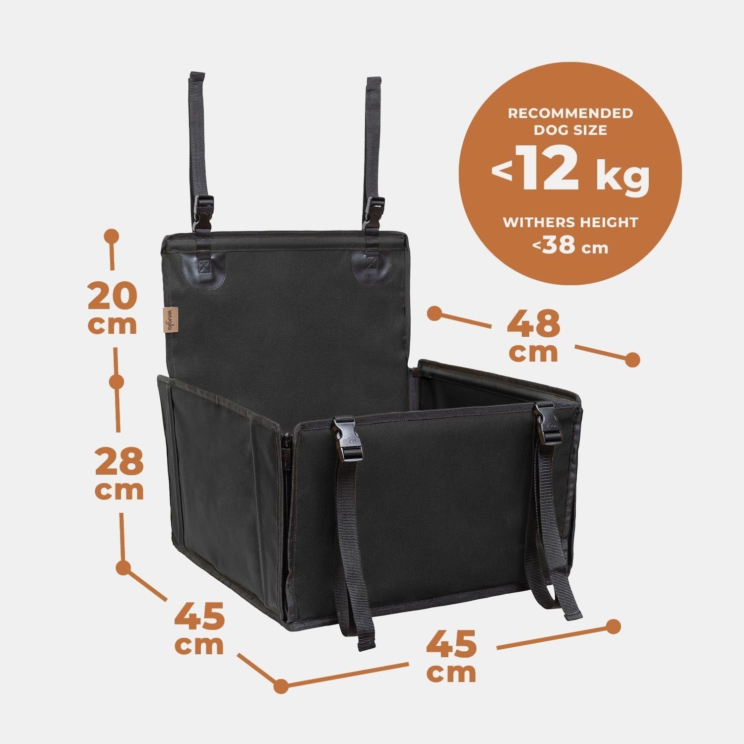 Waterproof Dog Car Seat Booster Back Seat Travel Carrier Up to 12kg