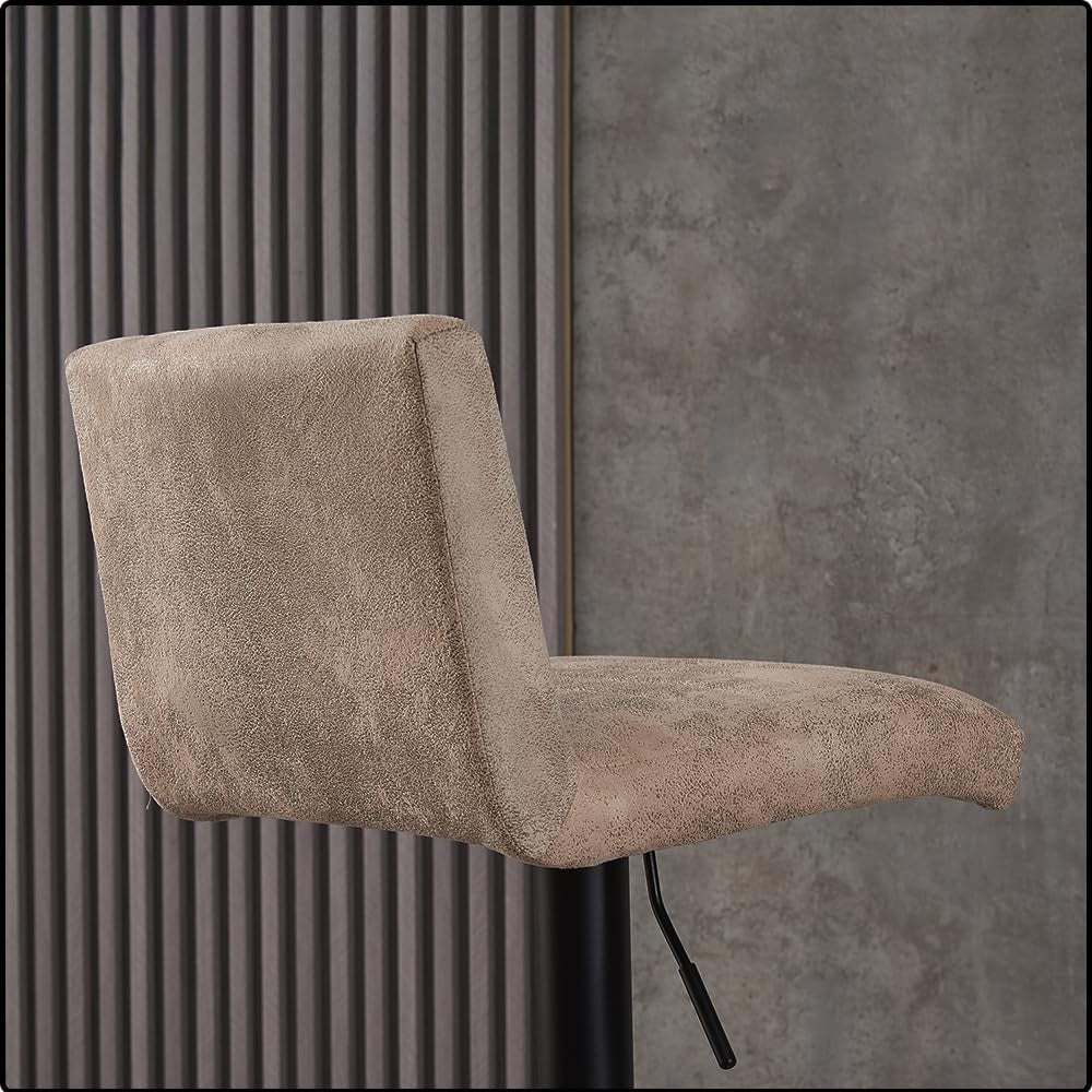 Vintage Beige Bar Stools Set of 2 – Adjustable Swivel Counter Chairs