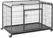 Extra Large Metal Dog Cage with Locking Door, Wheels & Removable Tray 125x76x81c