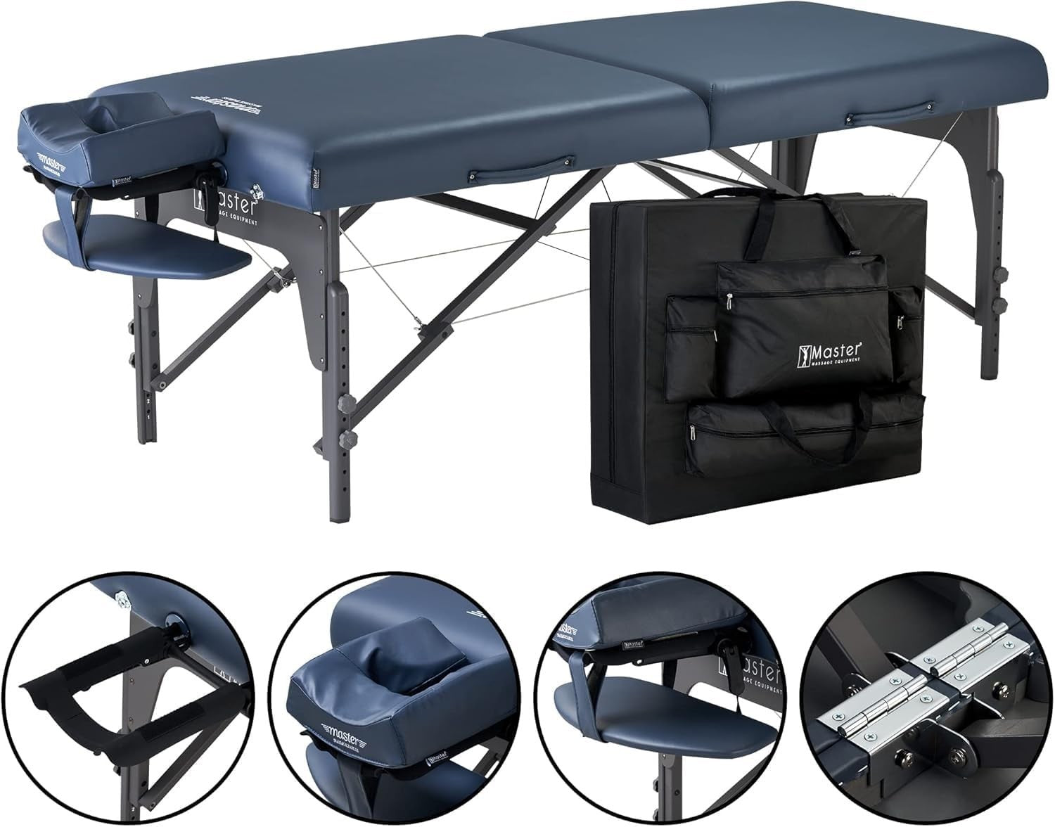 71cm Portable Massage Table | Pro Montclair Spa Bed w/ Memory Foam Agate Blue