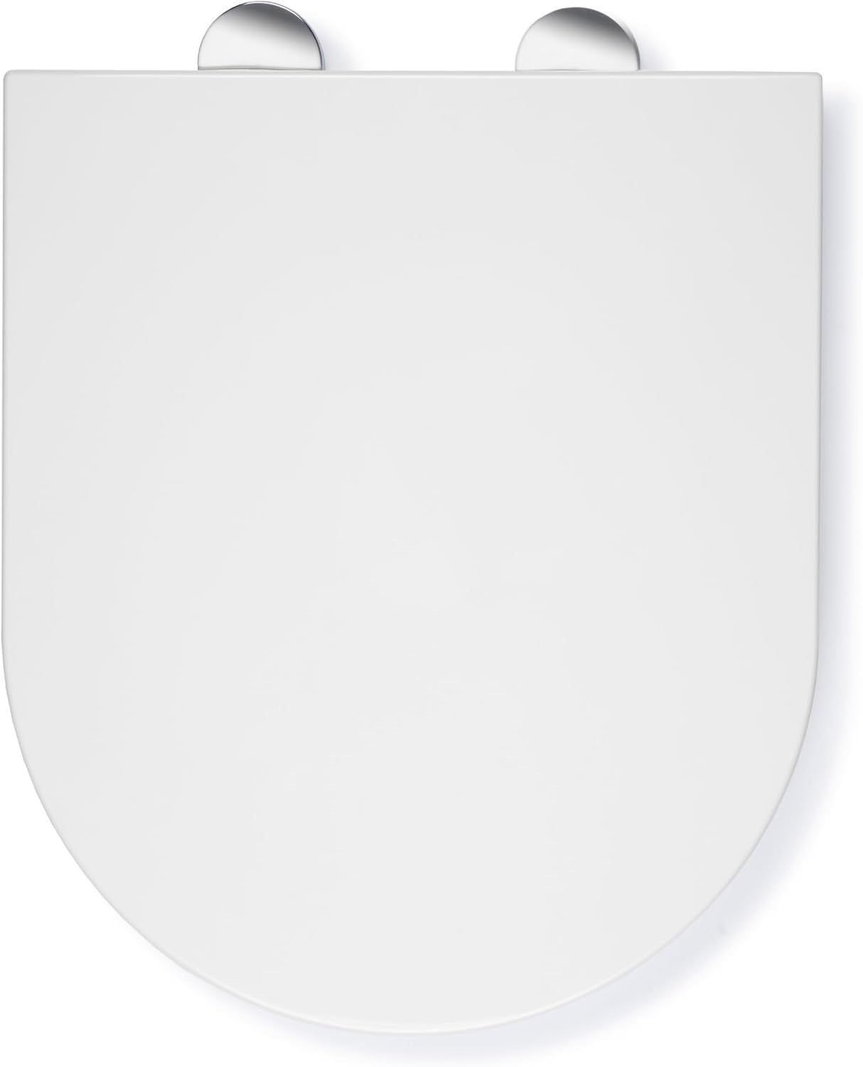 White Slimline D-Shape Toilet Seat Soft Close Quick Release Antibacterial