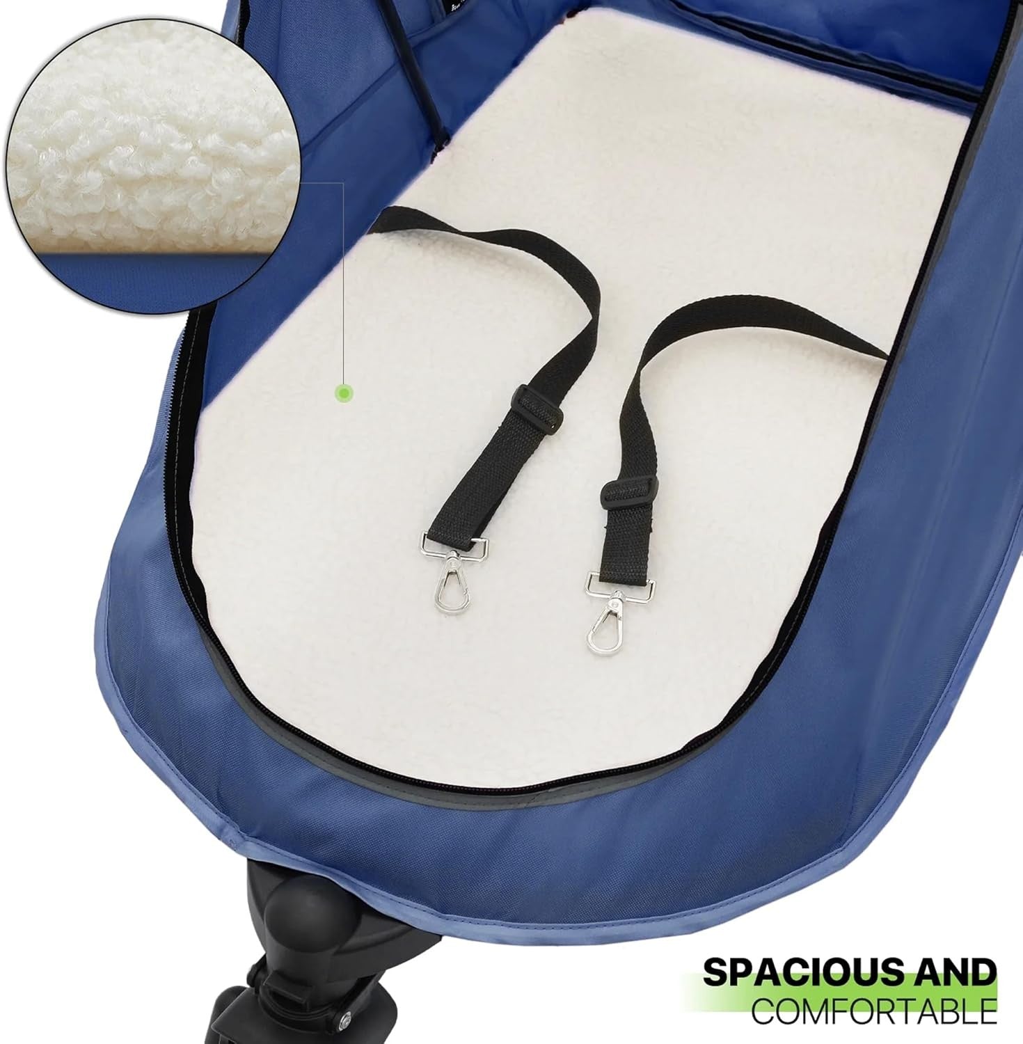 3 Wheel Dog Stroller Pushchair Foldable Pet Pram 30kg Blue