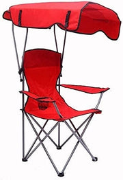 Portable Folding Camping Chair with Canopy UV Protection Outdoor Recliner