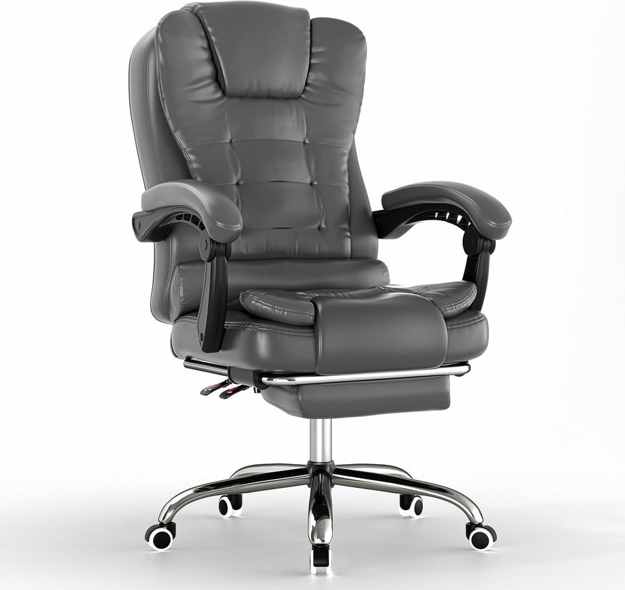 Executive Ergonomic Office Chair Reclining Footrest Swivel Desk Computer Seat Gr
