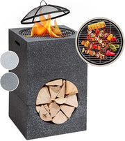Portable Outdoor Fire Pit with BBQ Grill Garden Patio Heater 50cm