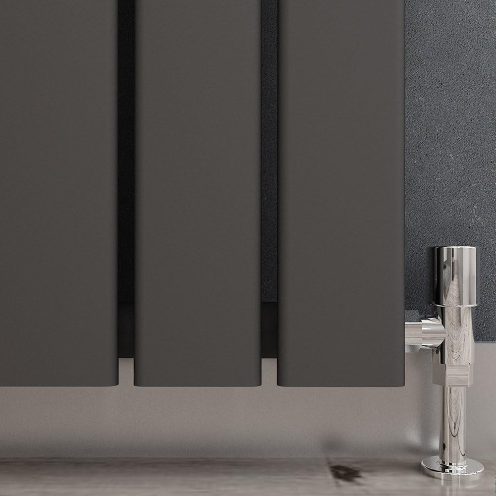 Designer Vertical Radiator 1800x452mm Anthracite Flat Panel Bathroom Heater