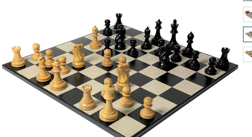 Luxury Winchester Chess Set 20" Board & Burl Box | Weighted Staunton Pieces