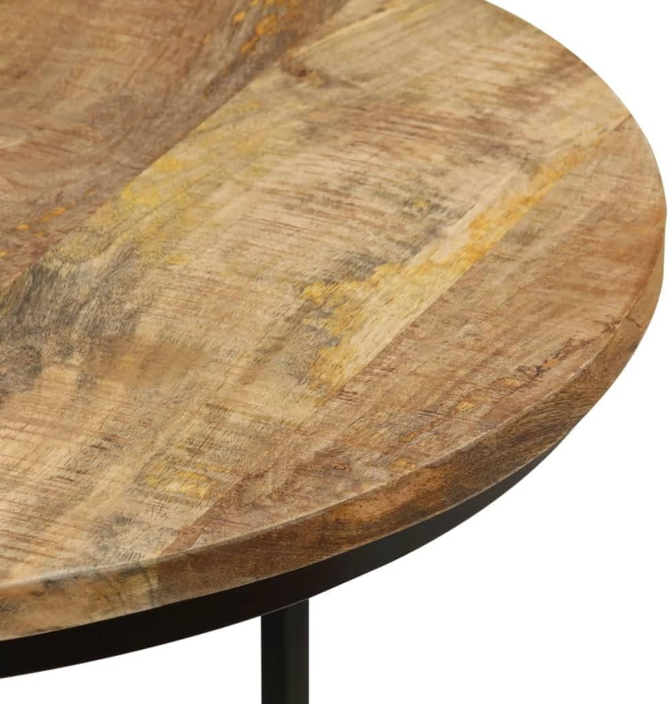 3PCS Wood Nesting Coffee Table Set Round Tray End Side Tables Modern Natural