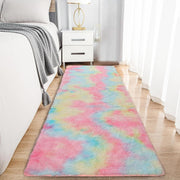 Rainbow Hallway Runner Rug 80x300cm Fluffy Thick Pile Non Slip Shaggy Carpet