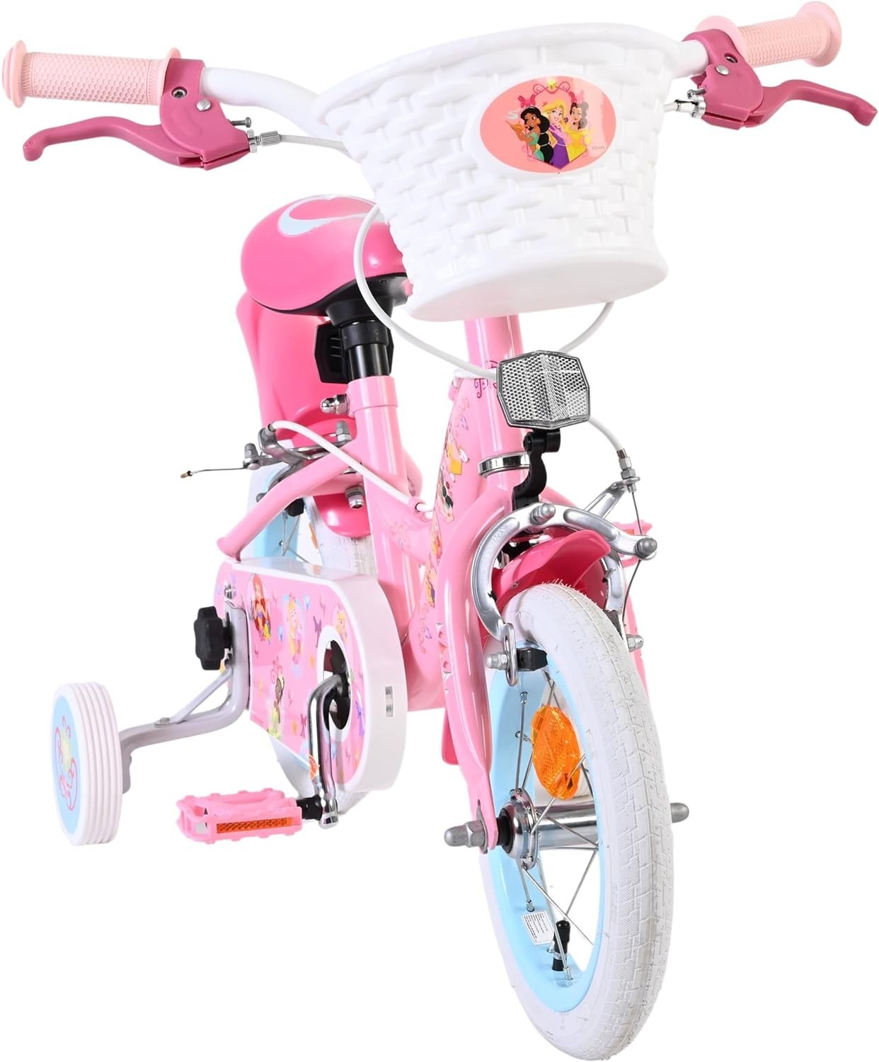 12 Inch Girls Bike with Basket Training Wheels Hand Brakes Age 3-4
