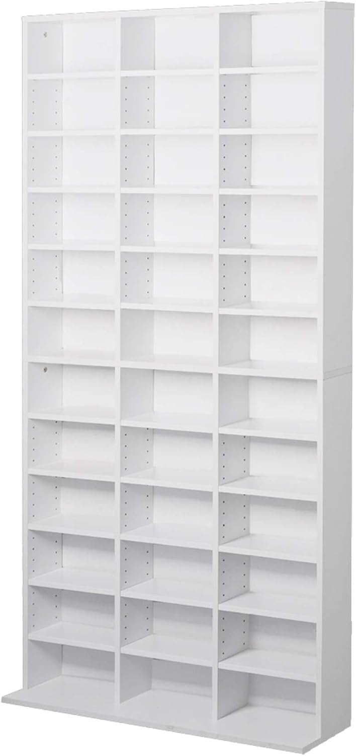 CD DVD Storage Shelf Rack 1116 CD 528 DVD Adjustable Media Bookcase