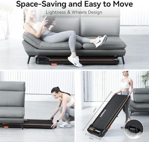 Foldable Walking Pad Treadmill 2HP Manual Incline Home Office Use