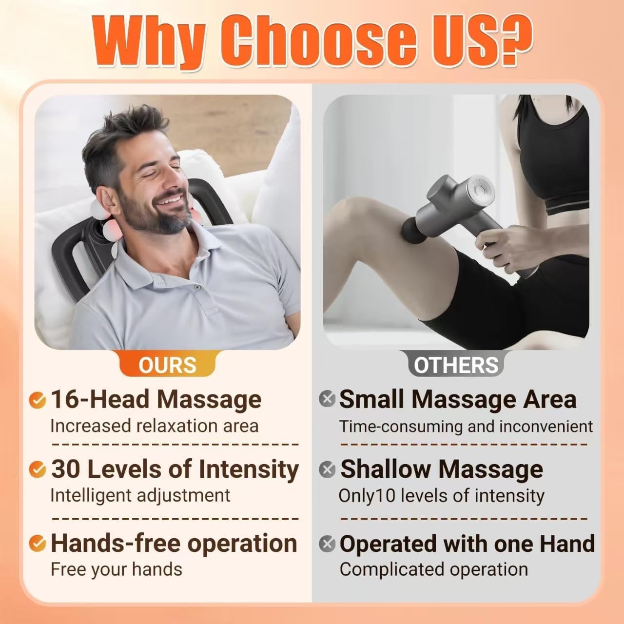 16 Head Deep Tissue Massage Gun 30 Speed Levels Full Body Muscle Relief