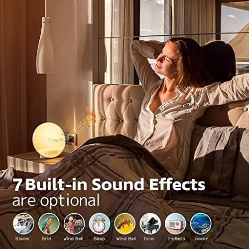 Sunrise Alarm Clock Wake Up Light White Noise FM Radio for Heavy Sleepers