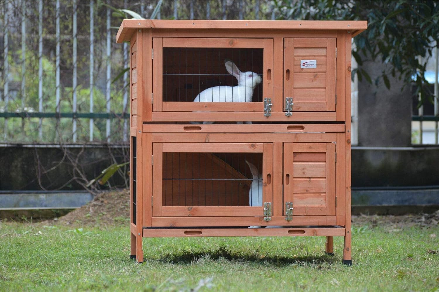 Double Decker Rabbit Hutch Outdoor Wooden Guinea Pig Cage on Legs