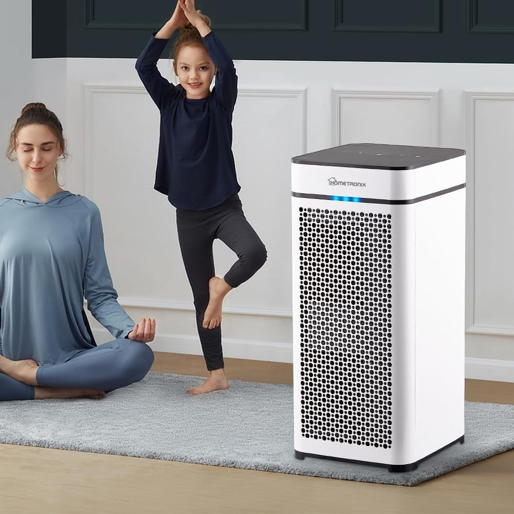 Large Room HEPA Air Purifier 2000ft² Pet Dander Odor 360m³/h