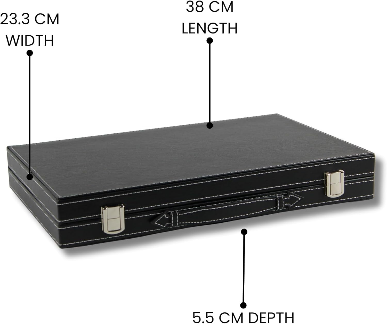 Luxury Backgammon Set 18 Inch Leatherette Folding Case Strategy Board Game