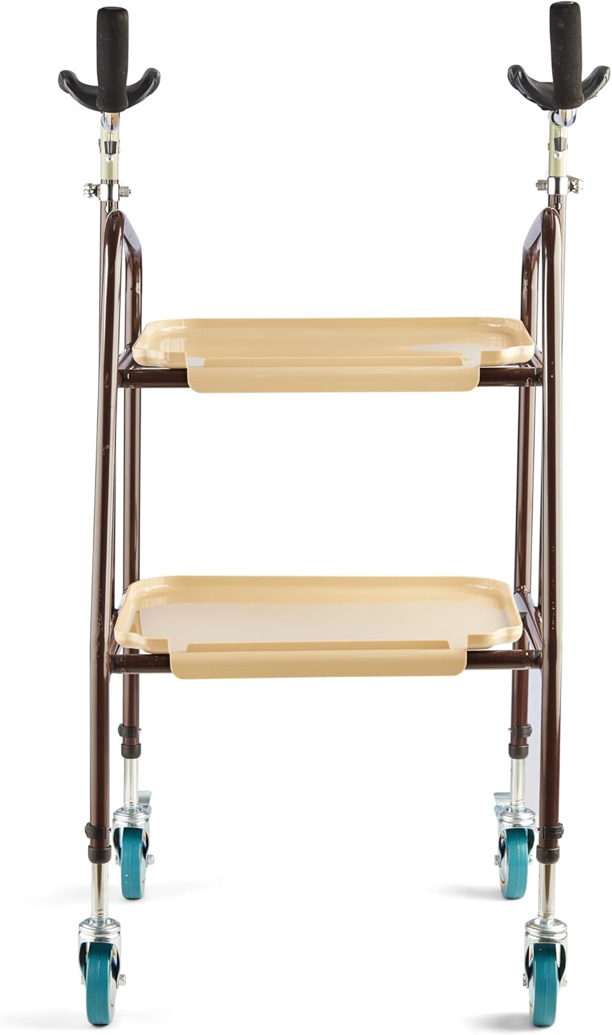 Indoor Mobility Walker Rollator Forearm Supports Brakes Trays Lightweight
