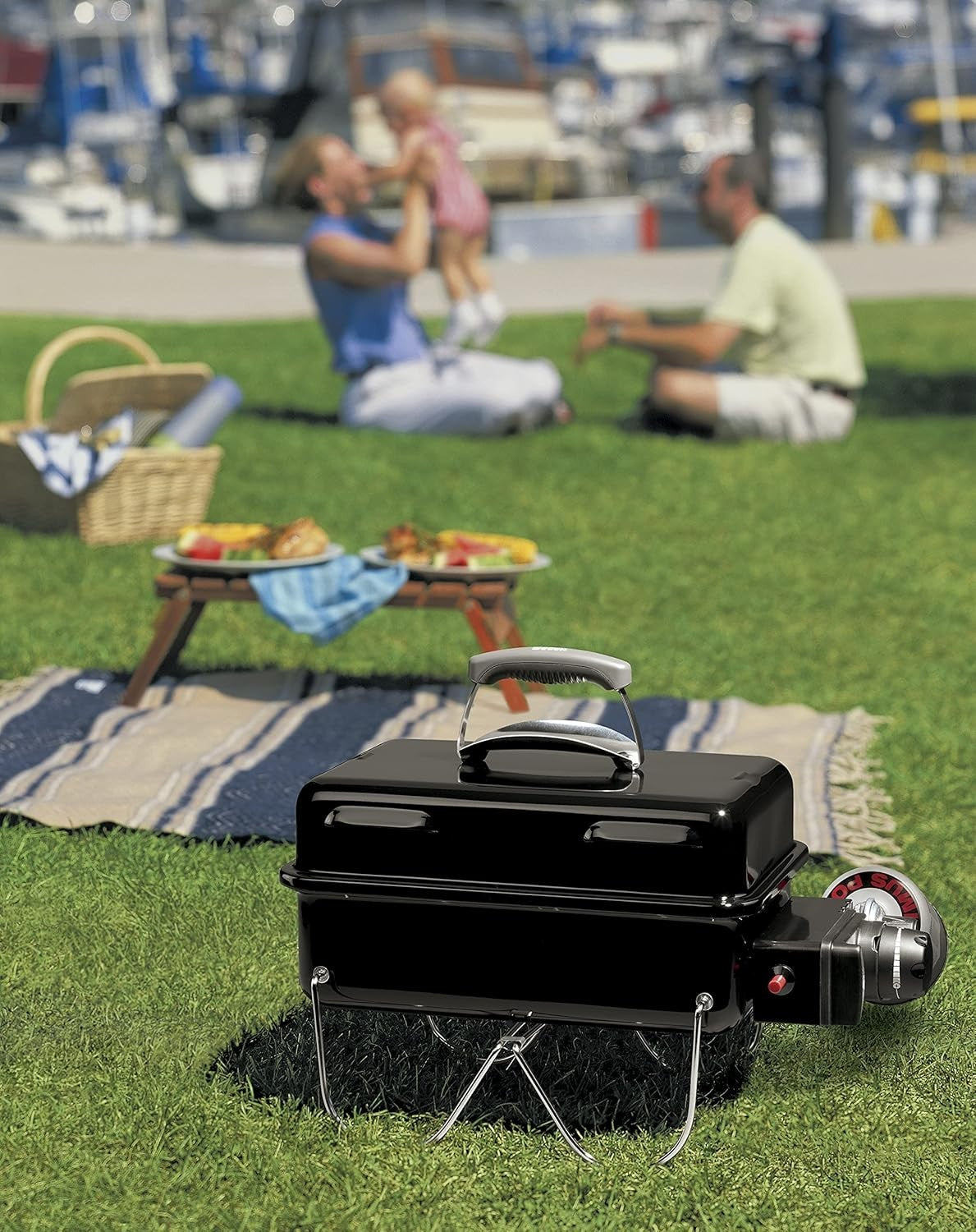 Portable Gas BBQ Grill with Push Ignition – Compact Folding Travel Barbecue
