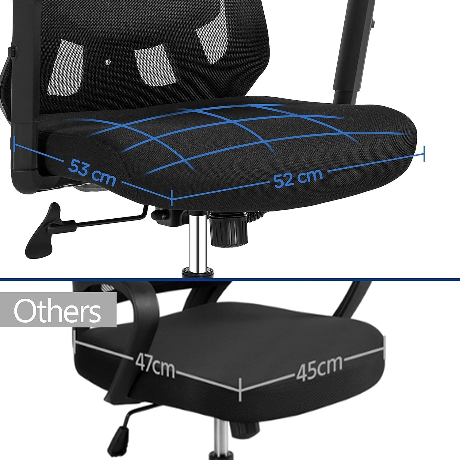 Ergonomic Office Desk Chair Mesh Back Adjustable Lumbar Headrest Reclining