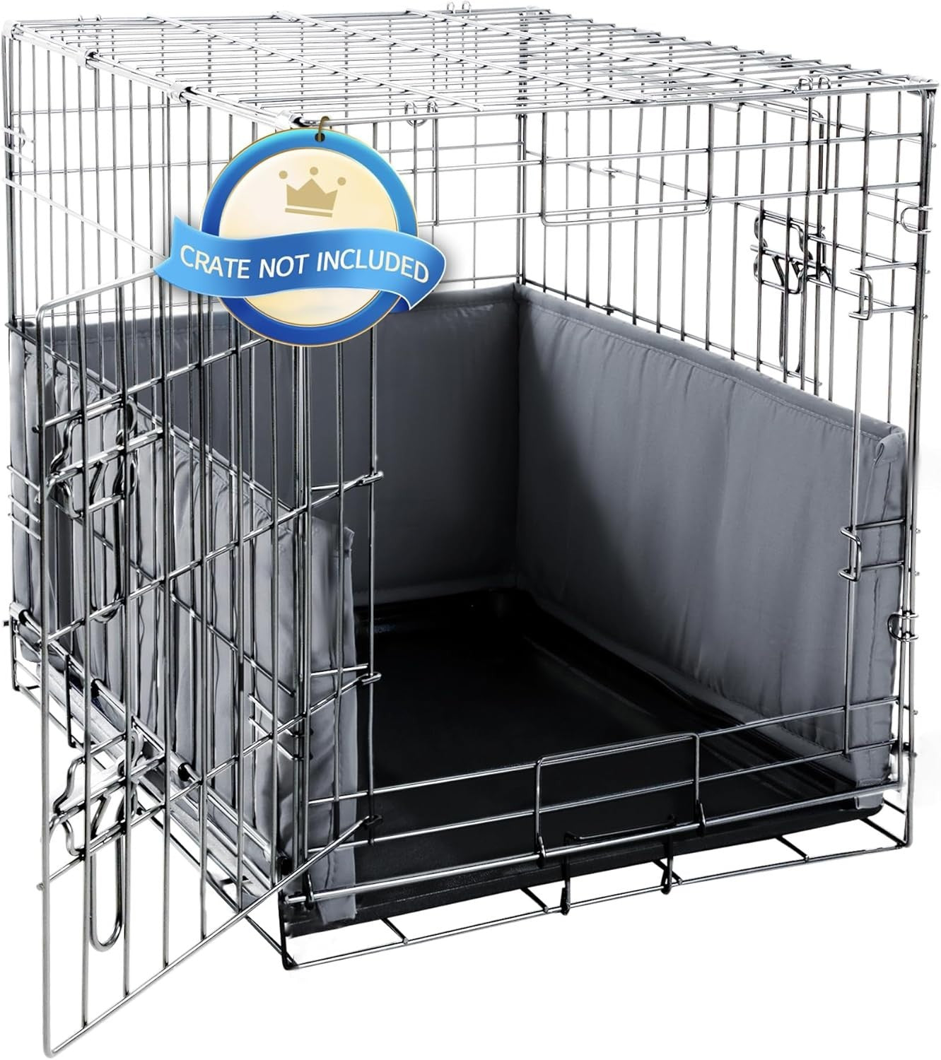 Soft Dog Crate Bumper Padding with Ties – Protective Kennel Cover 42"x28"