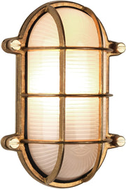 Waterproof Outdoor Cast Brass Wall Light IP44 Rated Oval Ceiling Lamp