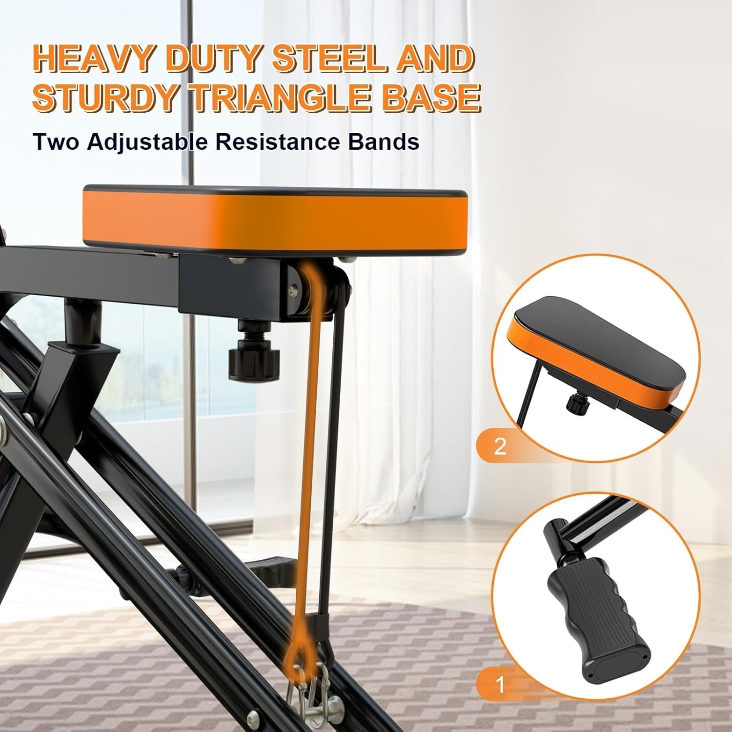 Foldable Squat Rowing Machine w LCD Adjustable Resistance 265LB