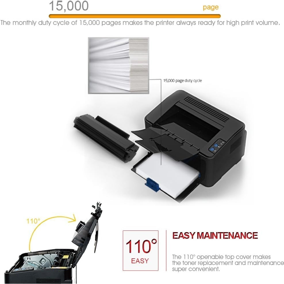 Negra Mono Wireless Laser Printer A4 High-Speed Duplex Wi-Fi