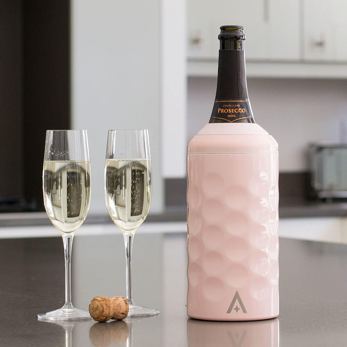Wine Bottle Cooler Pink Stainless Steel Double Wall Vacuum Chiller Gift