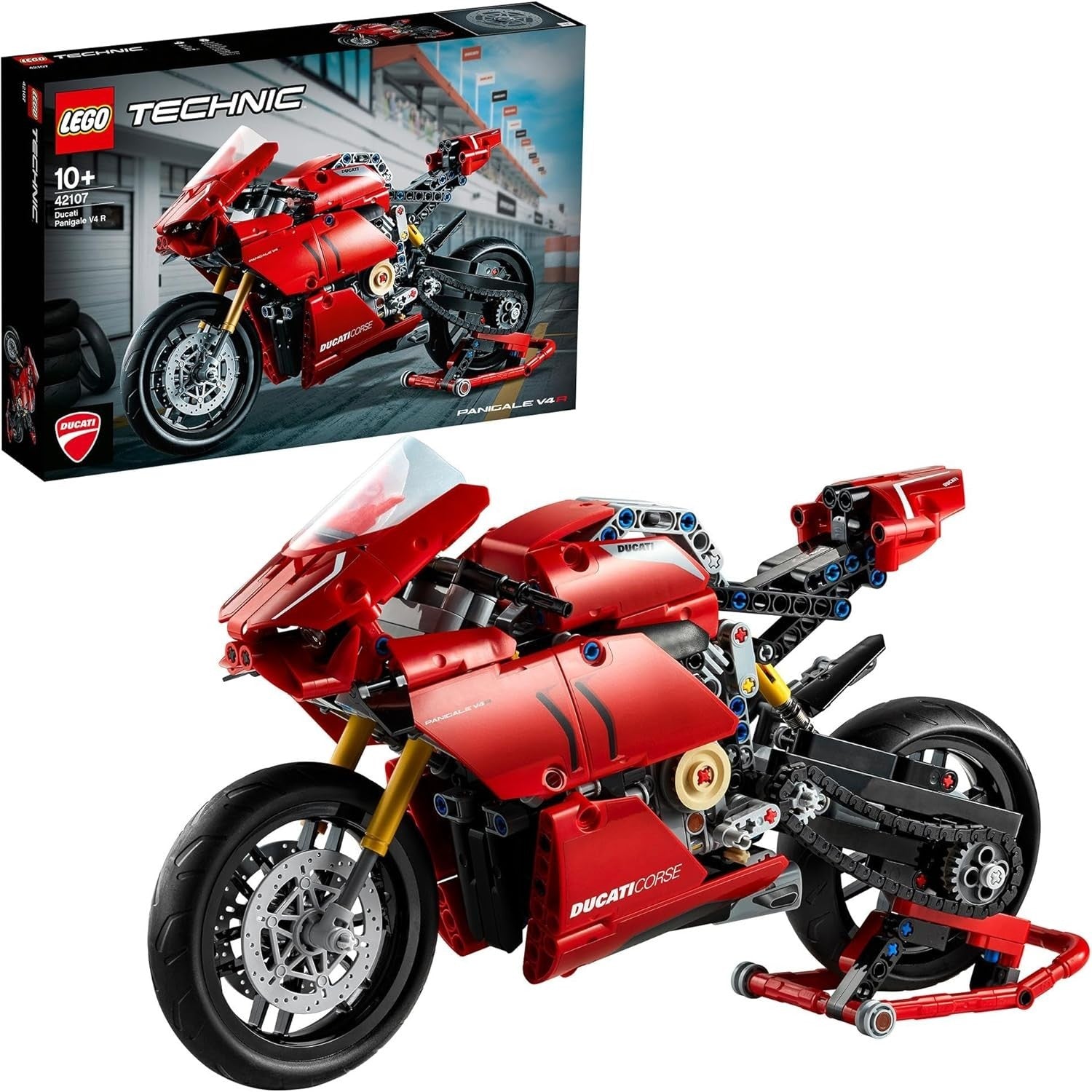 Realistic Motorcycle Building Kit with Gearbox & Suspension – 646 Pieces Set