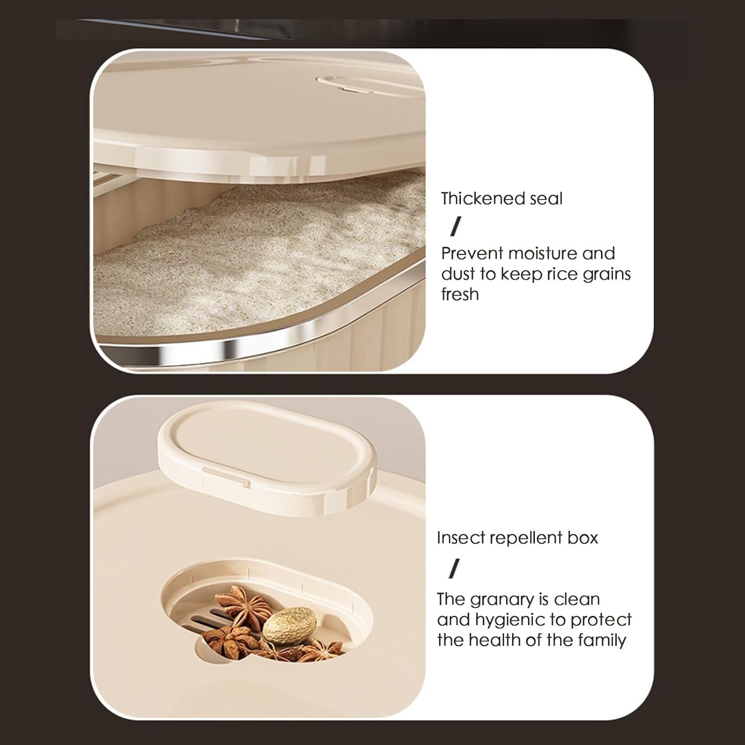 20 Catties Rice Dispenser Airtight ABS Grain Bin