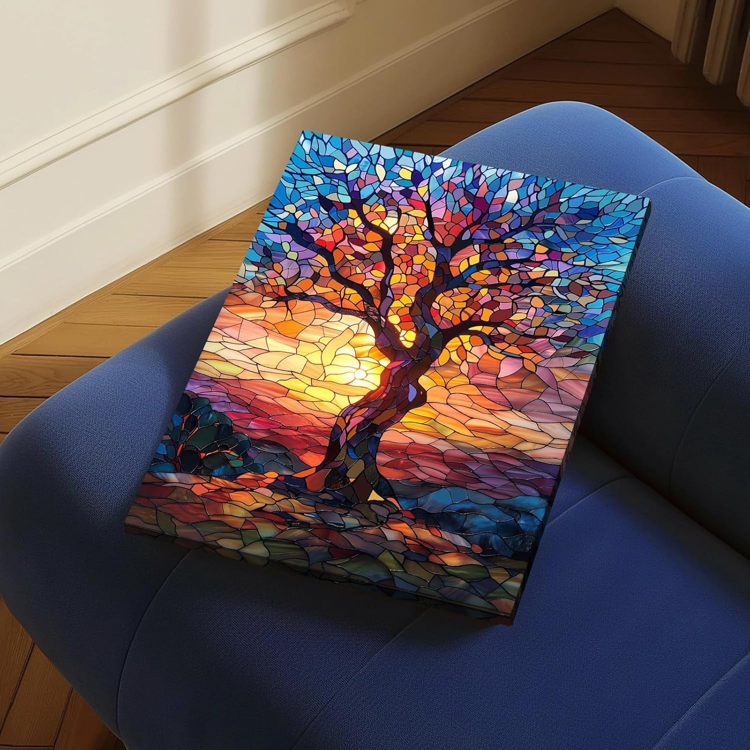 Colorful Tree of Life Canvas Wall Art 30x40 Framed Abstract