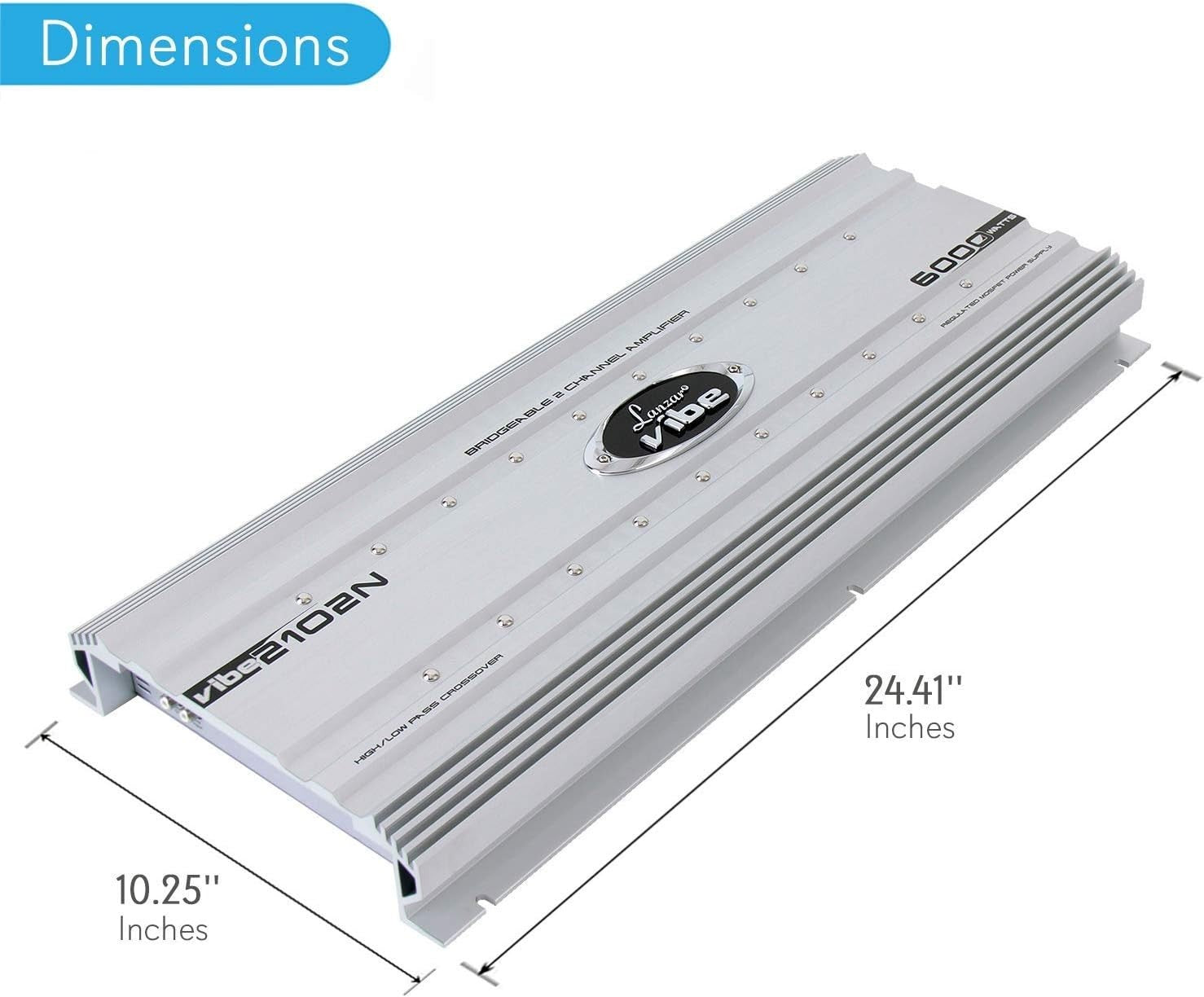 VIBE2102N 2-Channel Car Amplifier 6000W MOSFET with Bass Control
