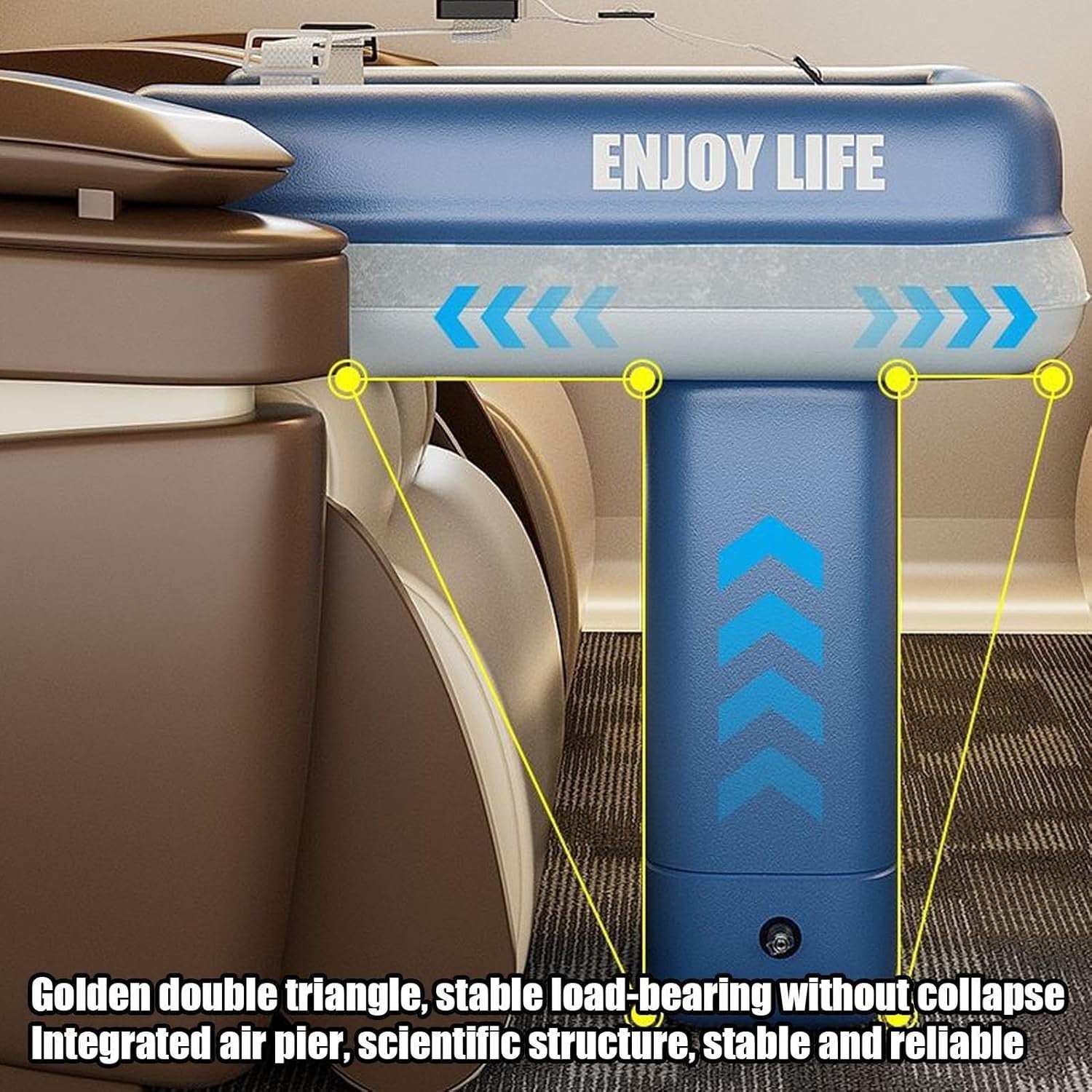 Inflatable Toddler Airplane Bed – Portable Kids Travel Air Mattress