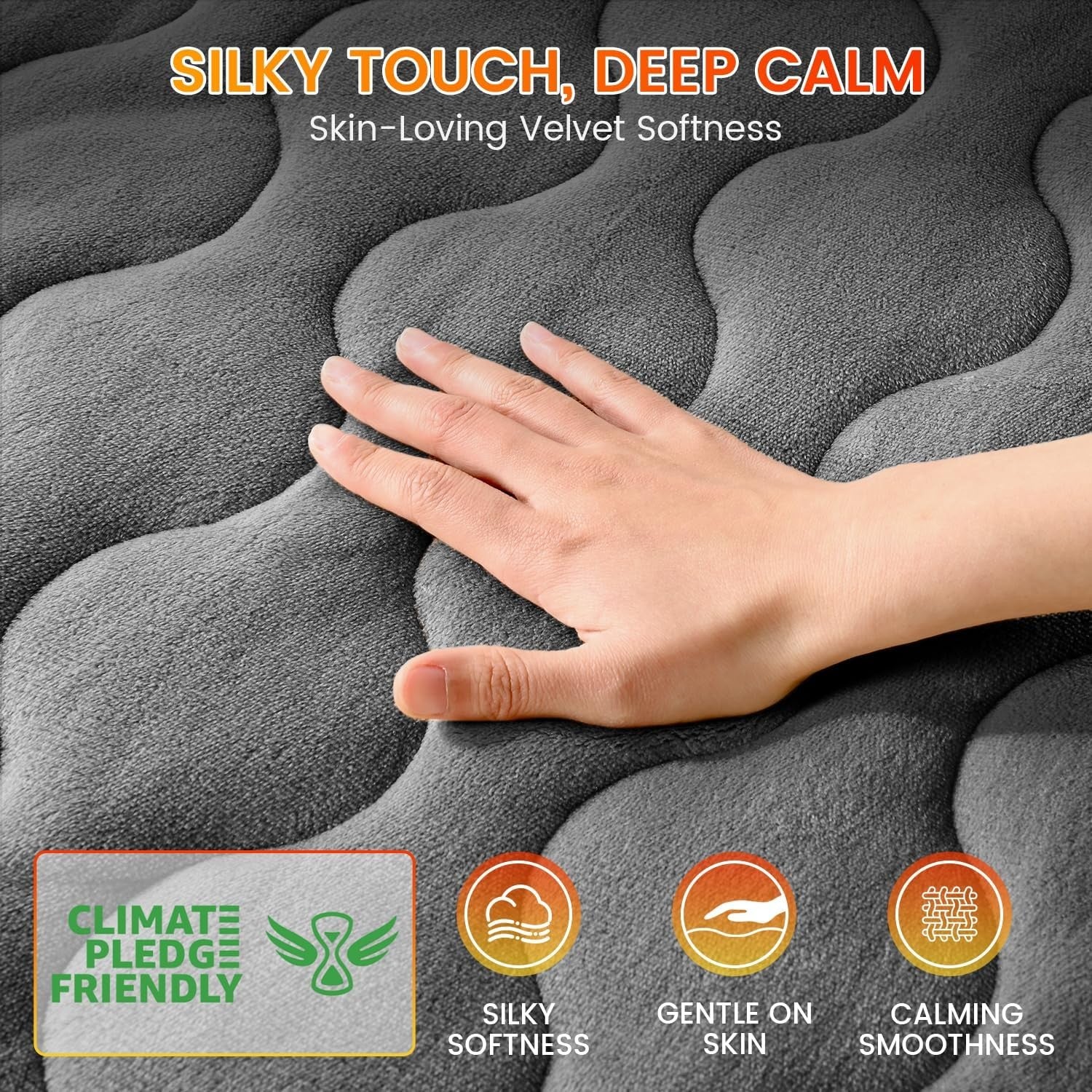 Electric Heated Underblanket Double 135x190cm Dual Control 10 Heat Dark Grey