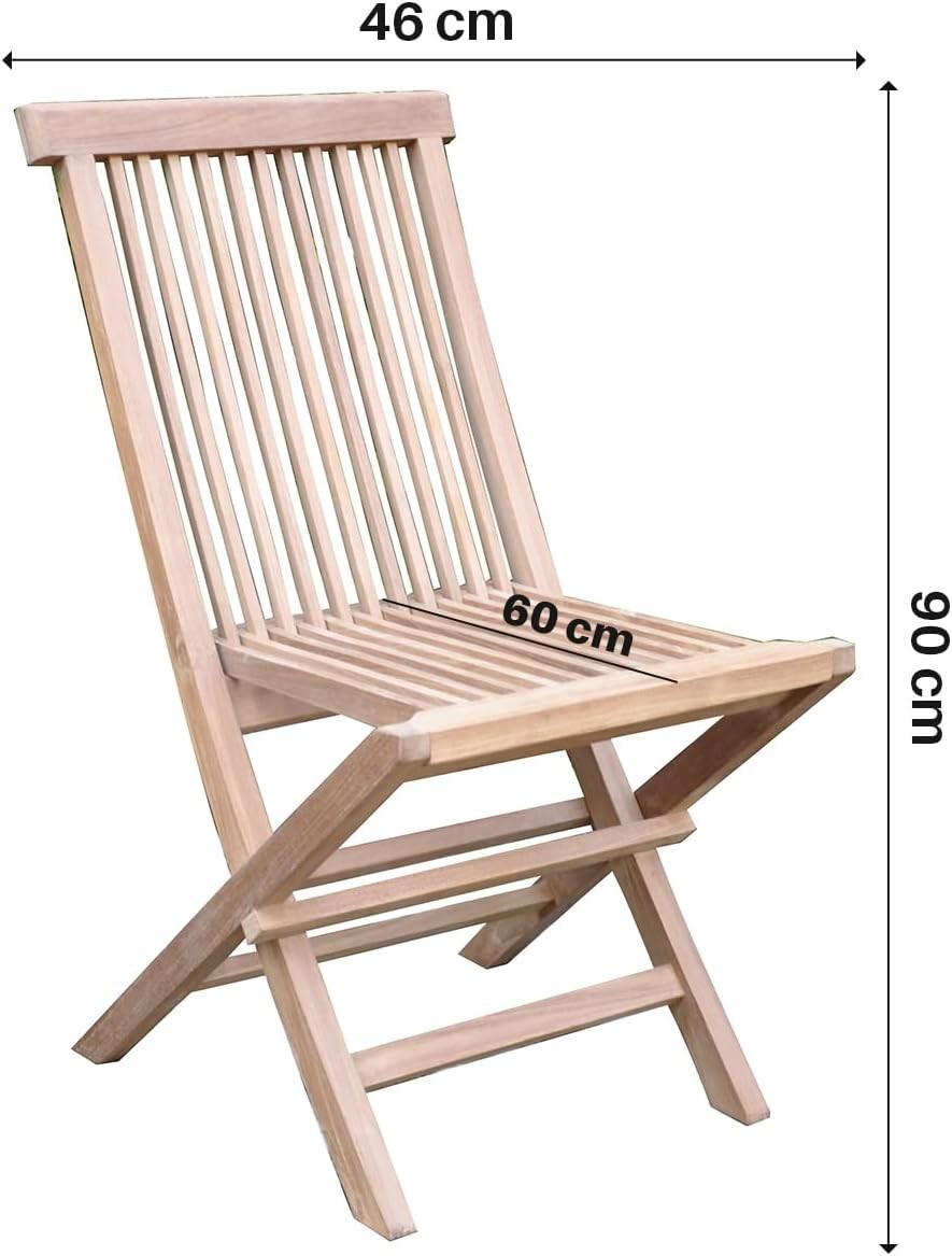 Outdoor Teak Garden Dining Table Set 4 Seater Patio Chairs Weatherproof