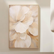 Modern Beige Abstract Flower Canvas Wall Art Boho Neutral 16x24in