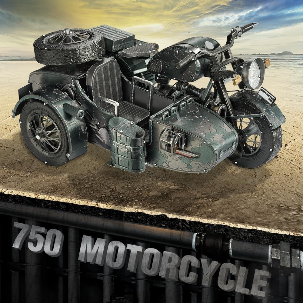 Metal 3D Motorcycle Puzzle Kit for Adults | 193Pcs DIY Model Gift Display