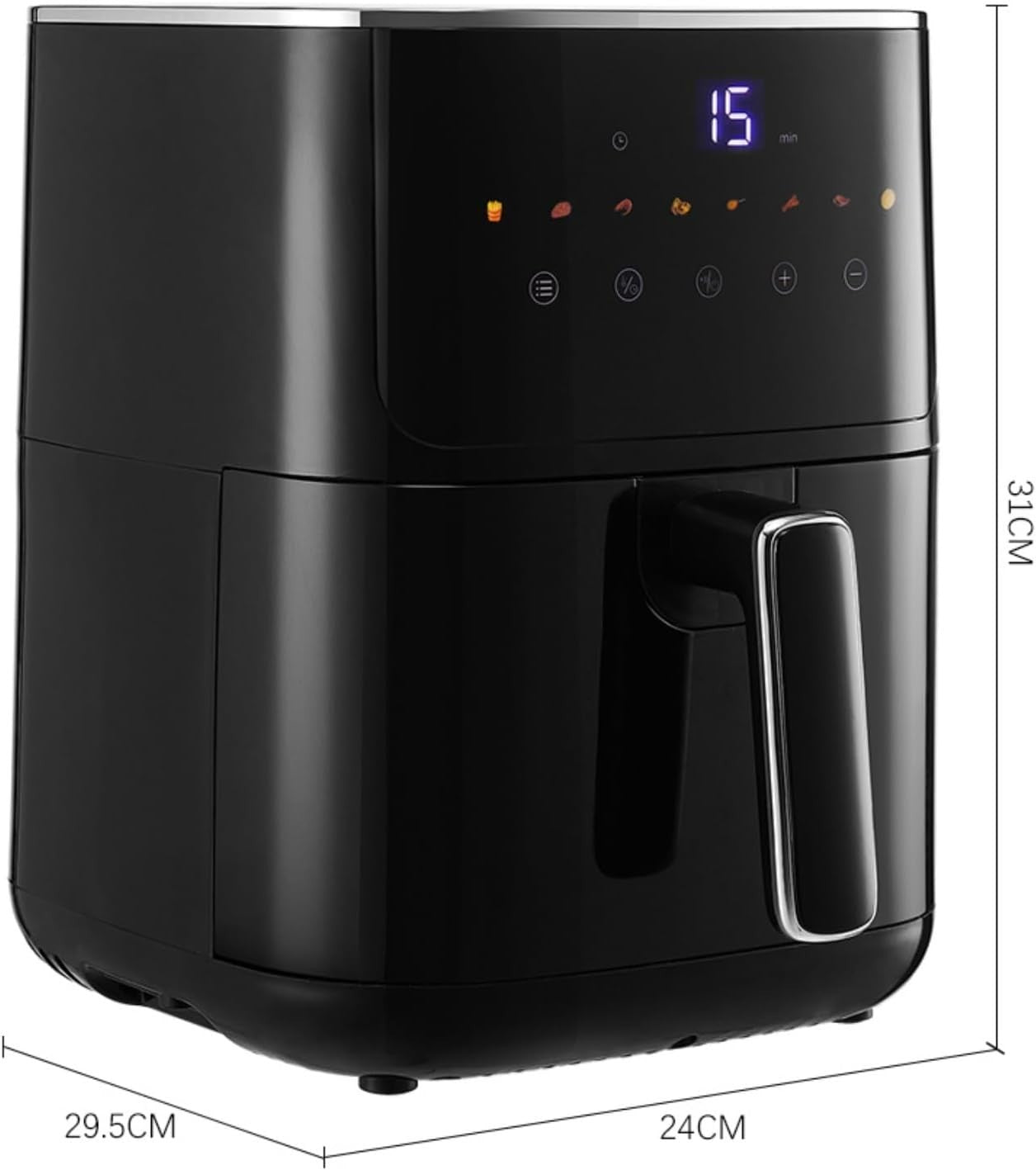 4.7L Digital | Touchscreen | 8 Presets | Non-Stick | 1400W Compact Air Fryer
