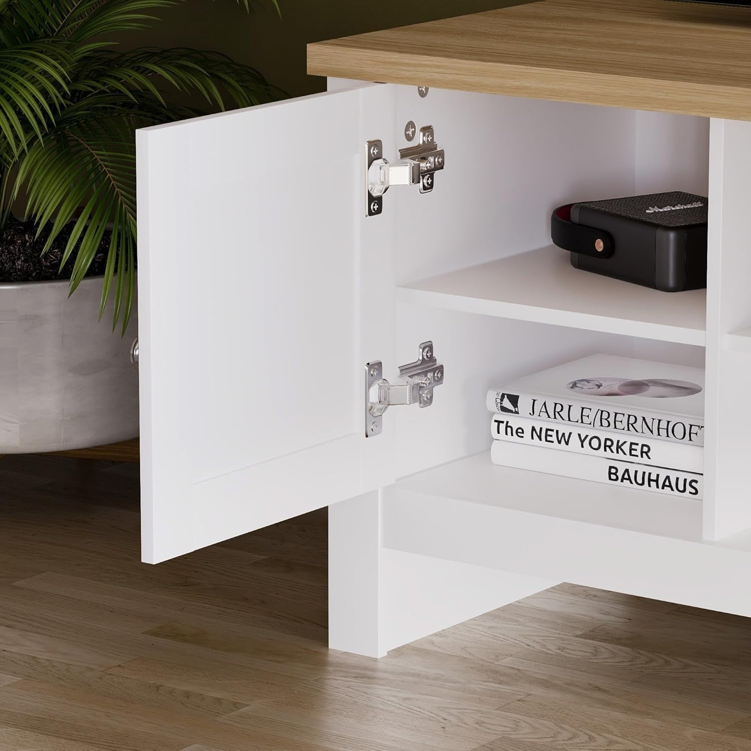 Modern White TV Cabinet Stand 1 Door Storage Unit Entertainment Console