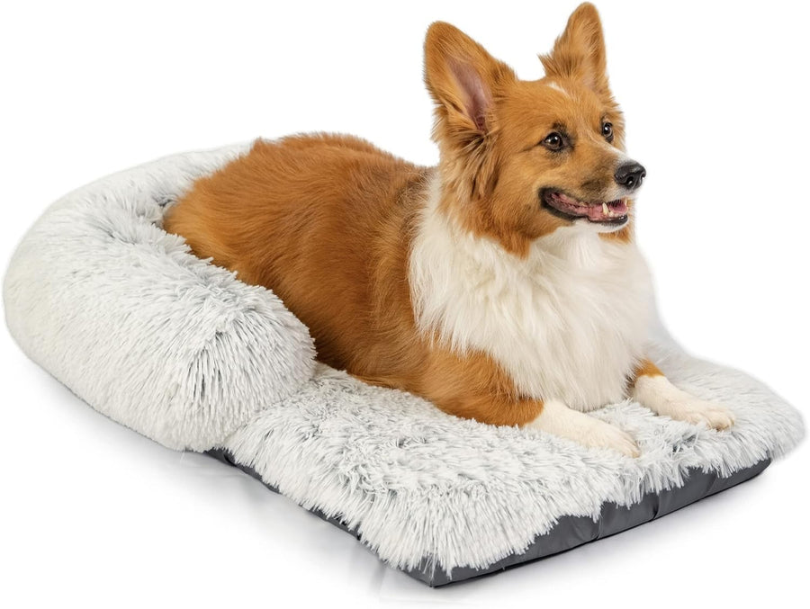 Orthopedic Dog Bed 30" Crate Pad Washable Bolster Waterproof
