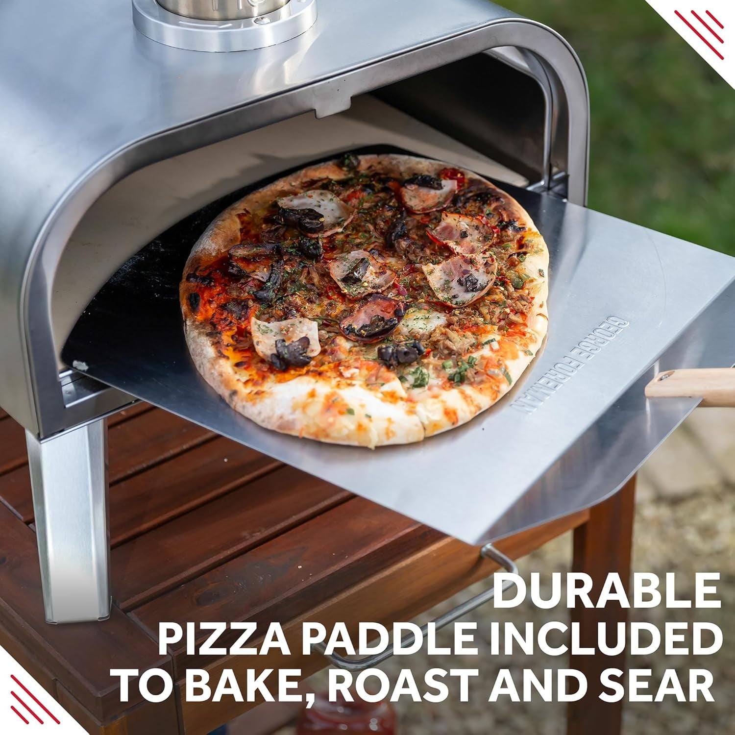 16" Wood Fired Outdoor Pizza Oven Stainless Steel BBQ Smoker Grill Portable