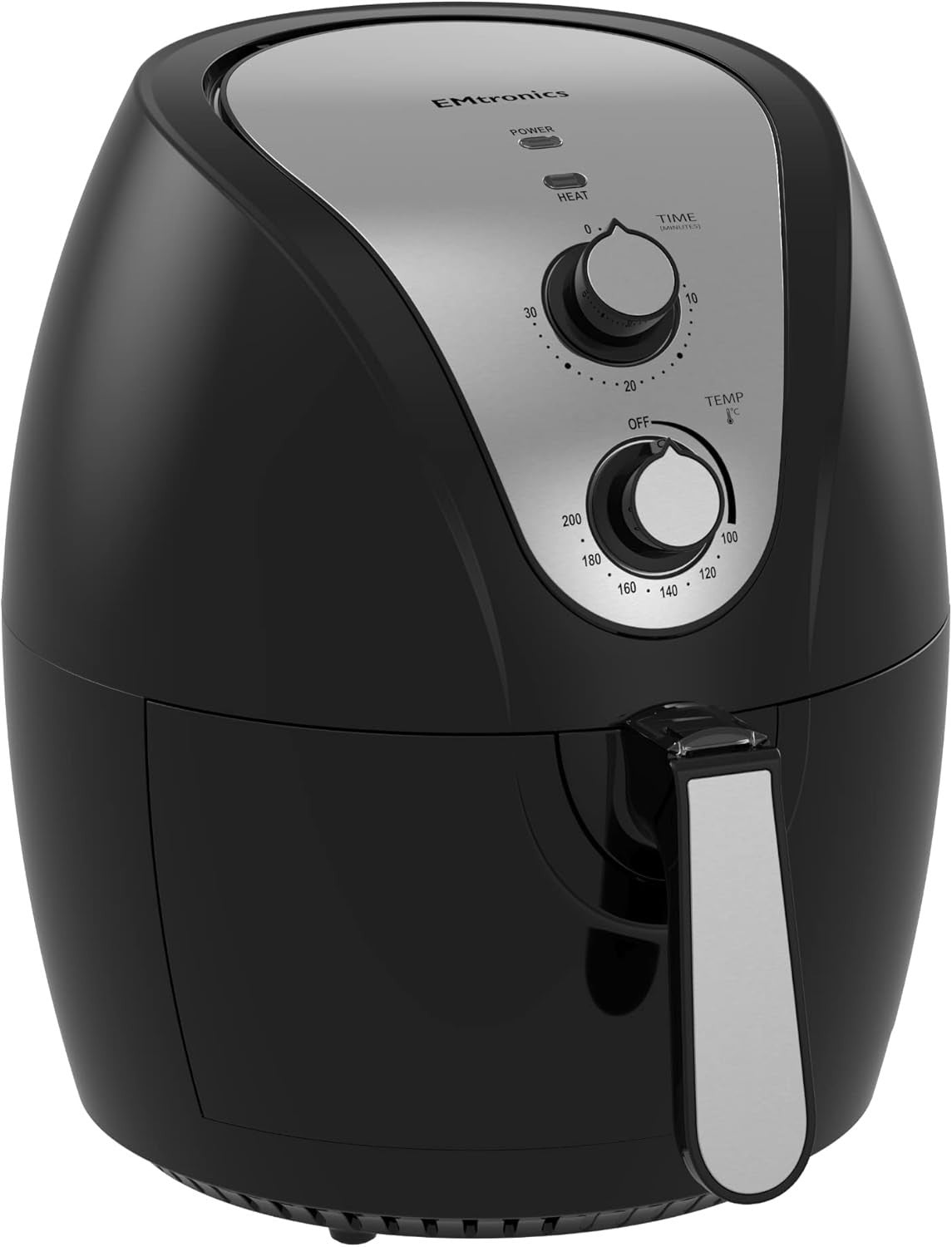 4.5L Family Air Fryer 1400W Oil Free Low Fat Cooker 30min Timer Black