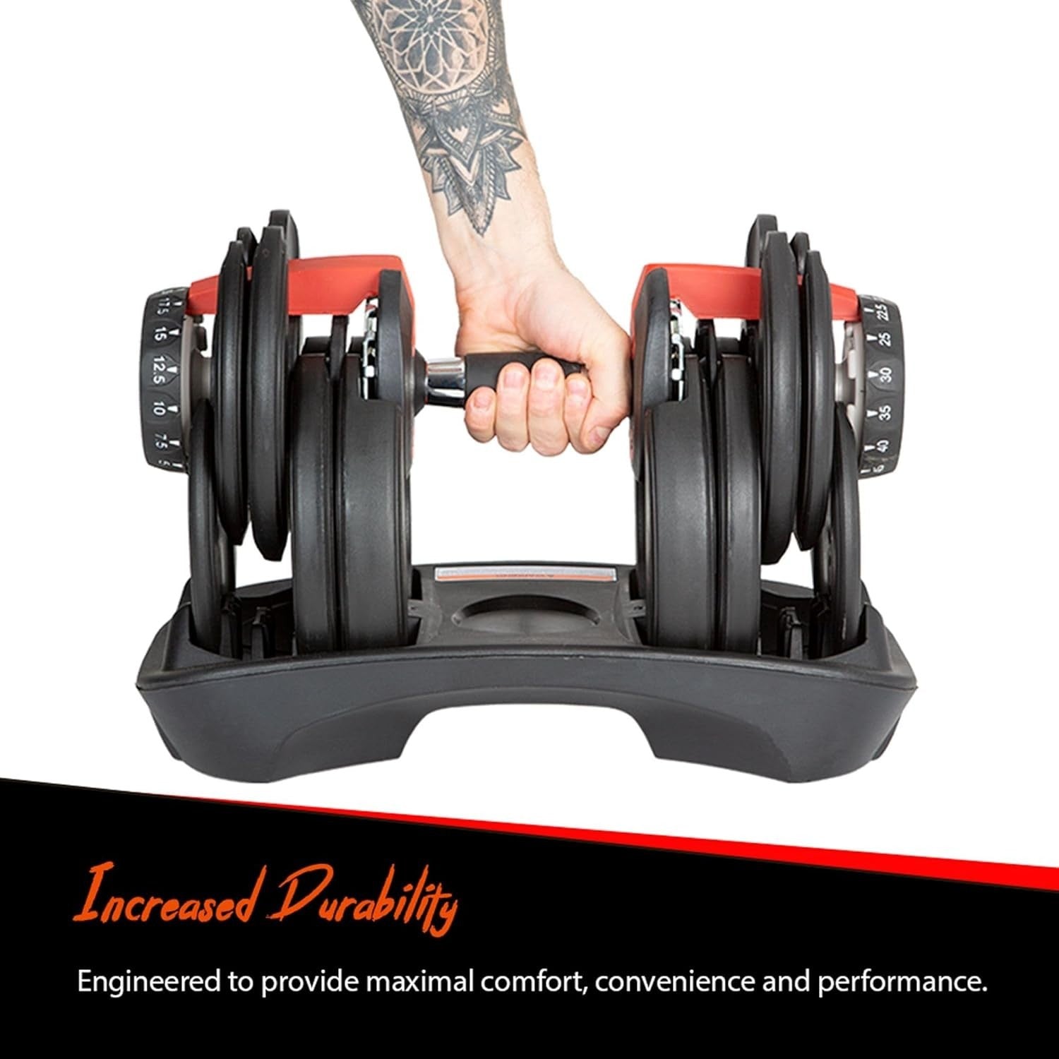 Adjustable Dumbbell 2.25–23.5kg Single Free Weight Home Gym Training