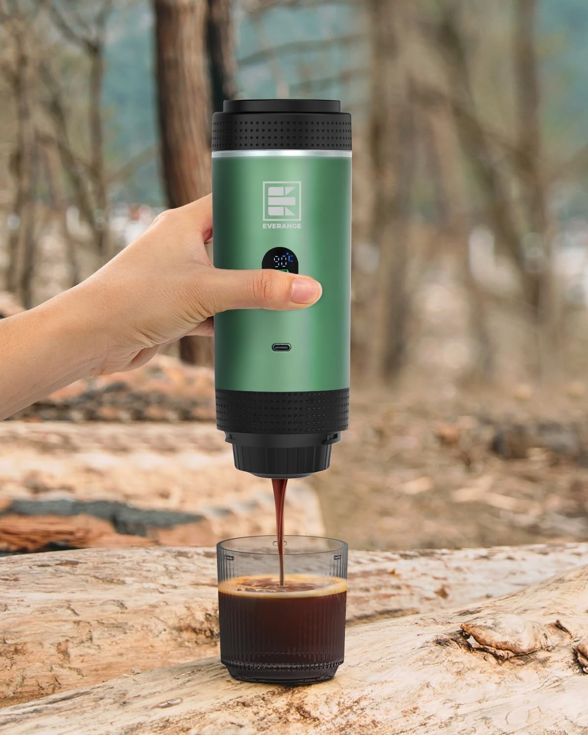 Portable 20Bar Travel Espresso Maker with LCD | Self-Heating Coffee Machine
