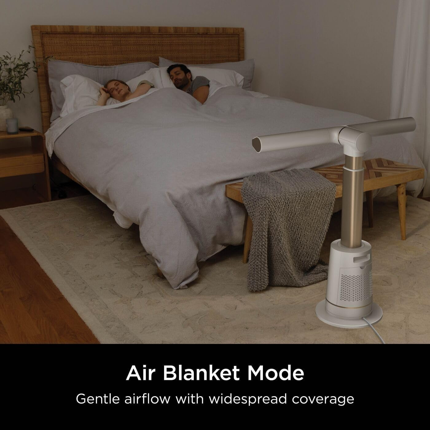Bladeless Tower Fan White 10-Speed Remote 180° Oscillating Quiet Floor Cooling