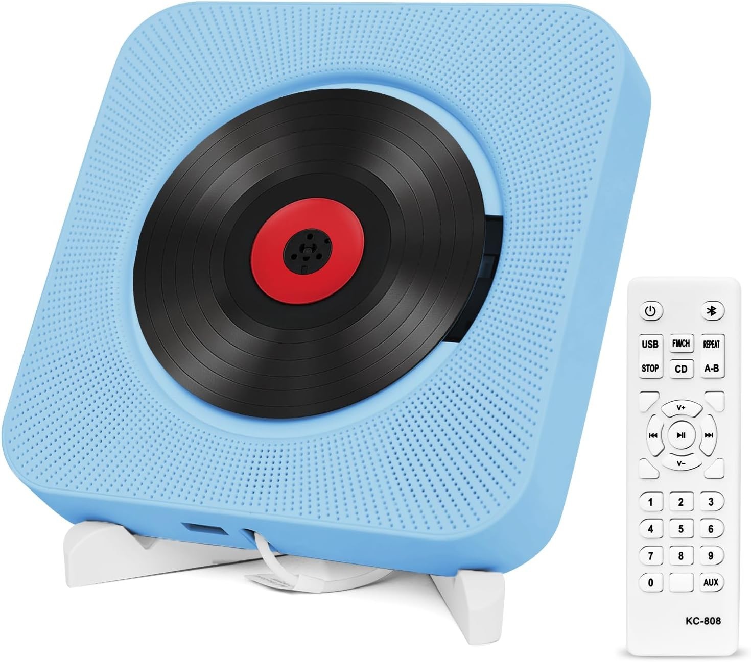 Portable CD Player Bluetooth FM Radio HiFi Speakers Remote Wall Mount