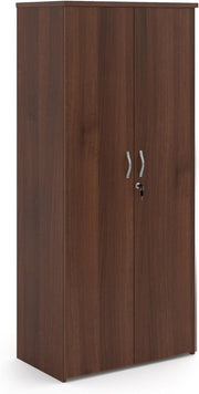 Walnut Storage Cupboard 2 Door Lockable Cabinet with 4 Adjustable Shelves